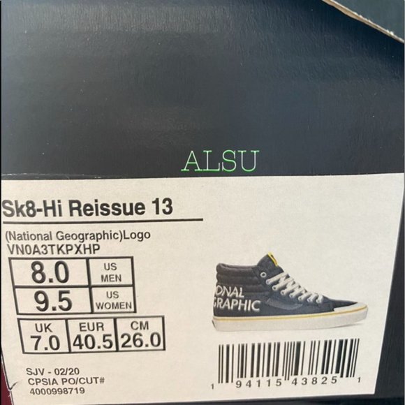 💖MEGA SALE💖VANS SK8-HI Reissue Nation Geographic Black Women's 6.5 VN0A3TKPXHP - Picture 6 of 14